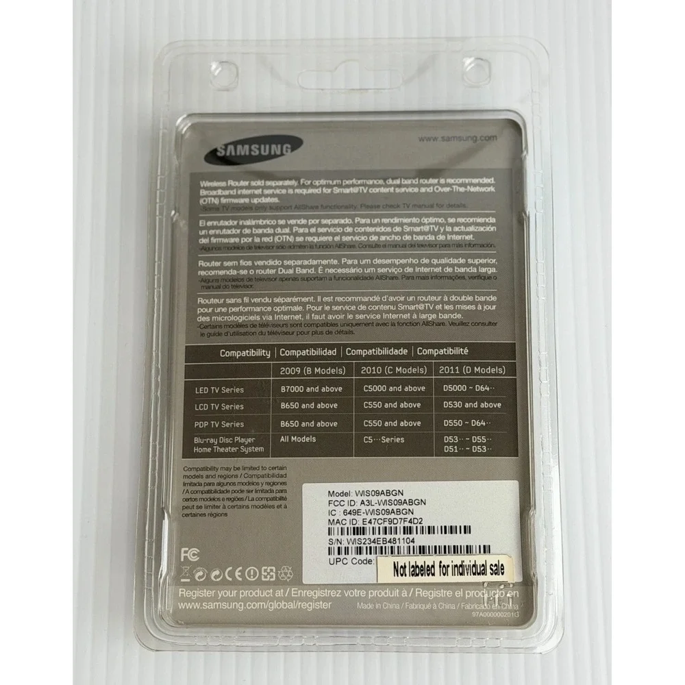 Samsung WIS09ABGN Wireless LAN Adapter Wi-Fi Smart TV USB Dongle New